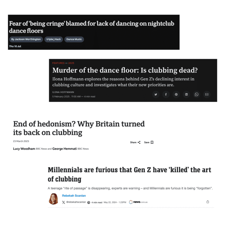 Headlines for the death of clubbing