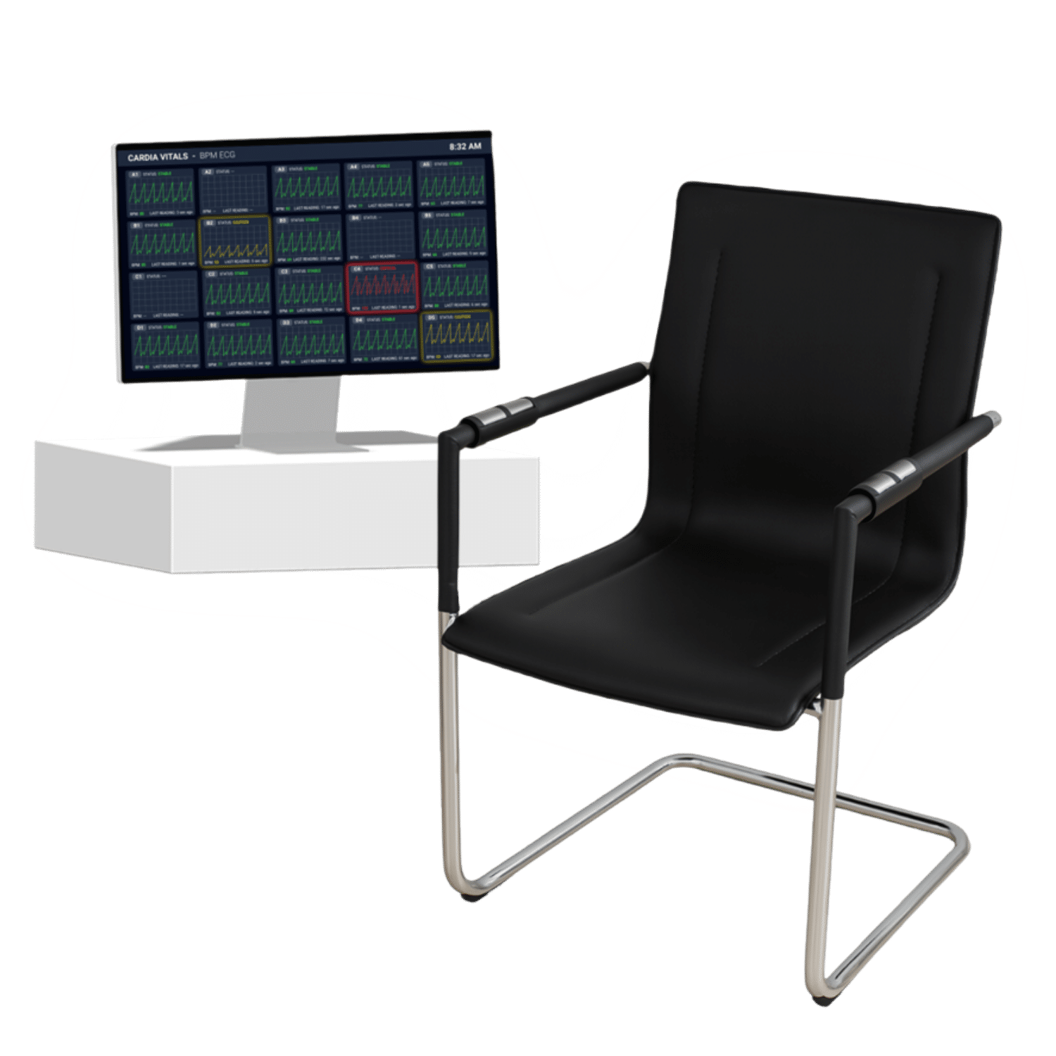 chair and monitor