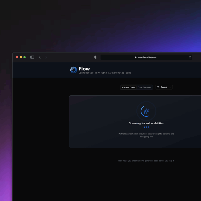 Screenshot of custom code snippet being analyzed. 