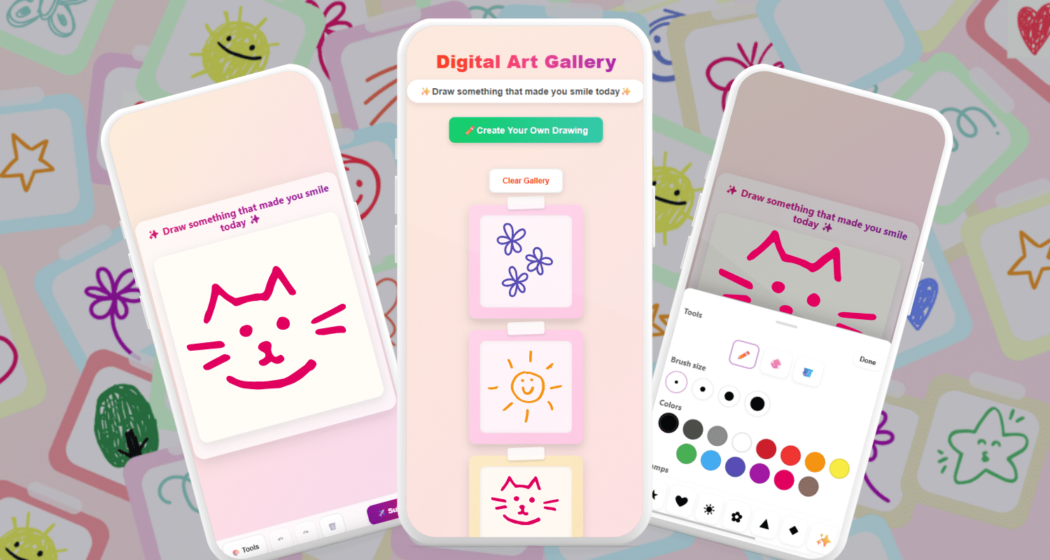 Mockup of the digi gallery app