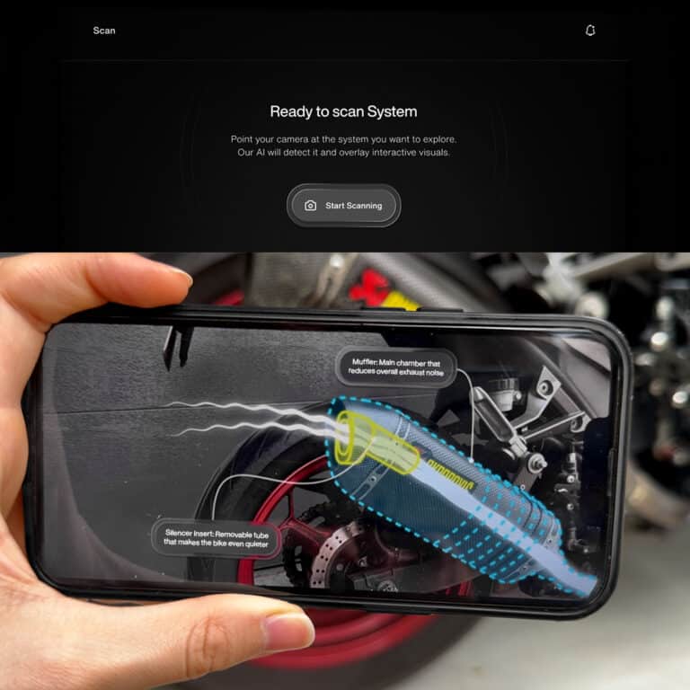 Systema App in action - Person holding phone pointing at object