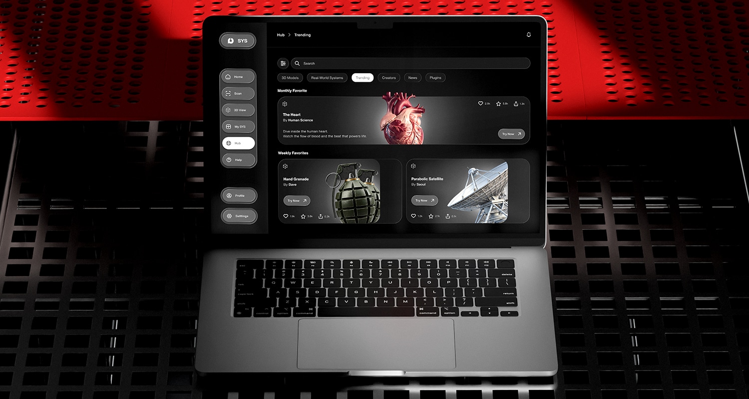 Laptop Mockup with systema screen