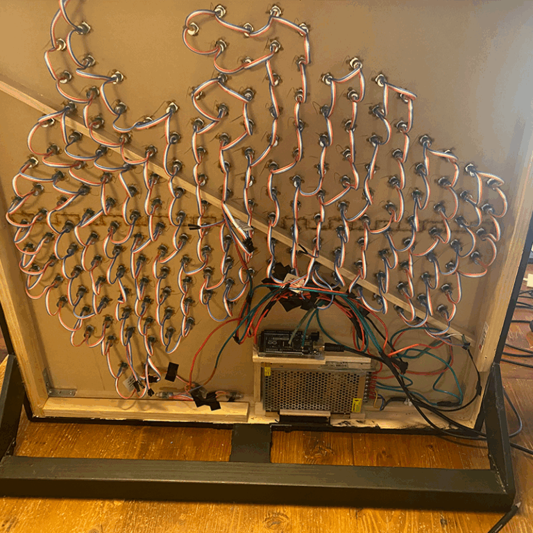 Image of the wiring behind the map.