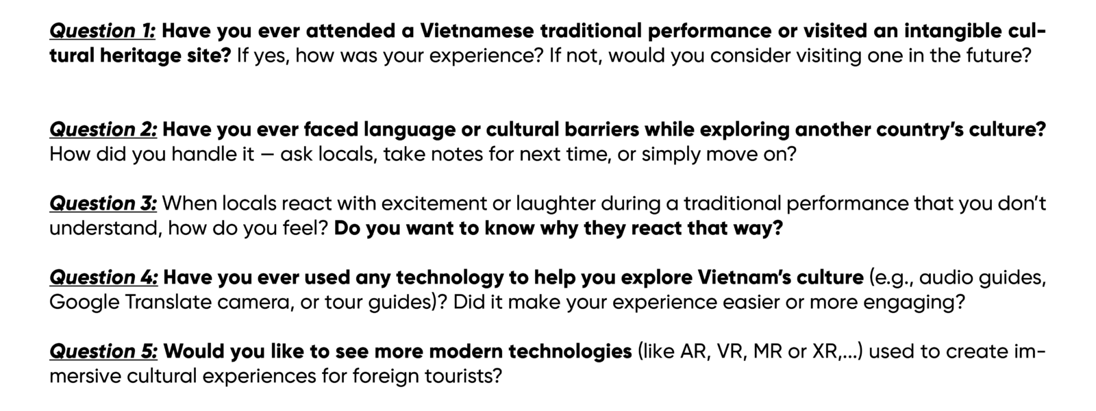 Questions to ask during the User Interview