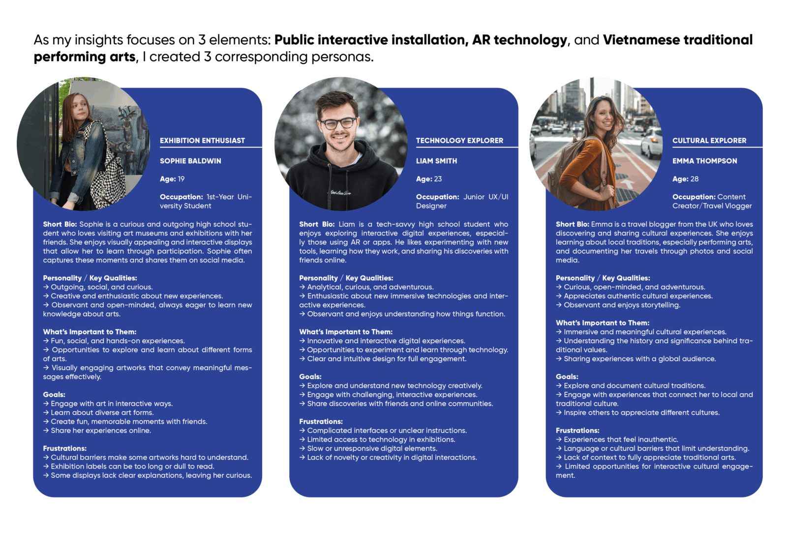 Persona created based on 3 User Insights