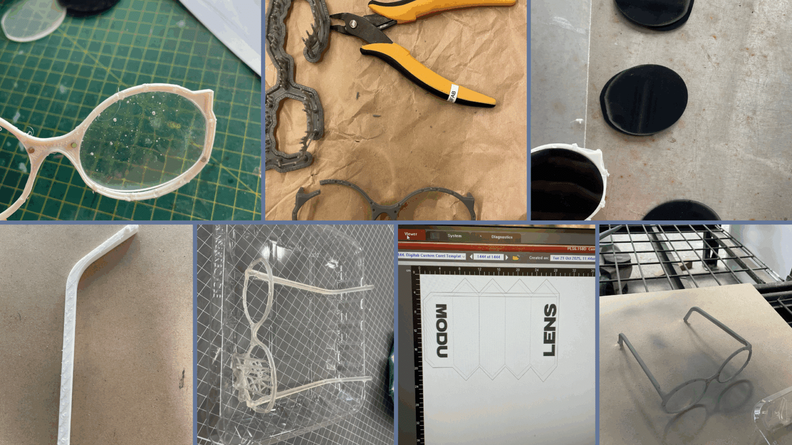 Process photos of prototyping.