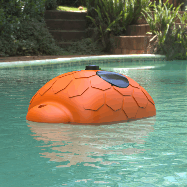 Digital render of the Guardian Pool Alarm floating in a pool.