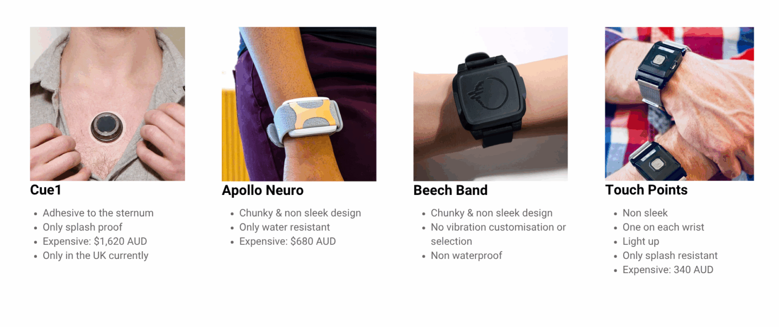 The list of problems of the 4 competitors on the market that use vibrations 