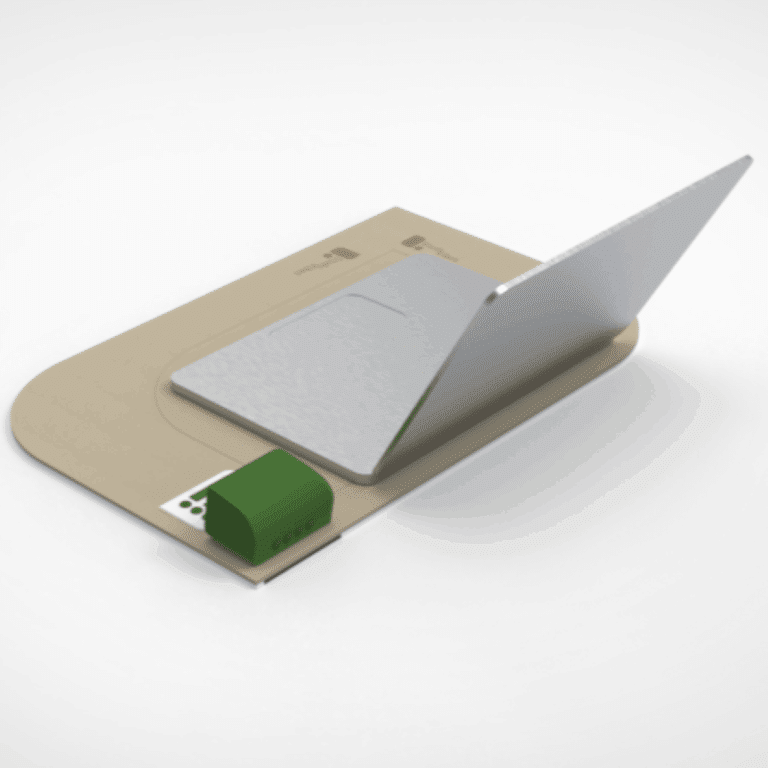 Rear view of StudyVibes vibrating desk mat.