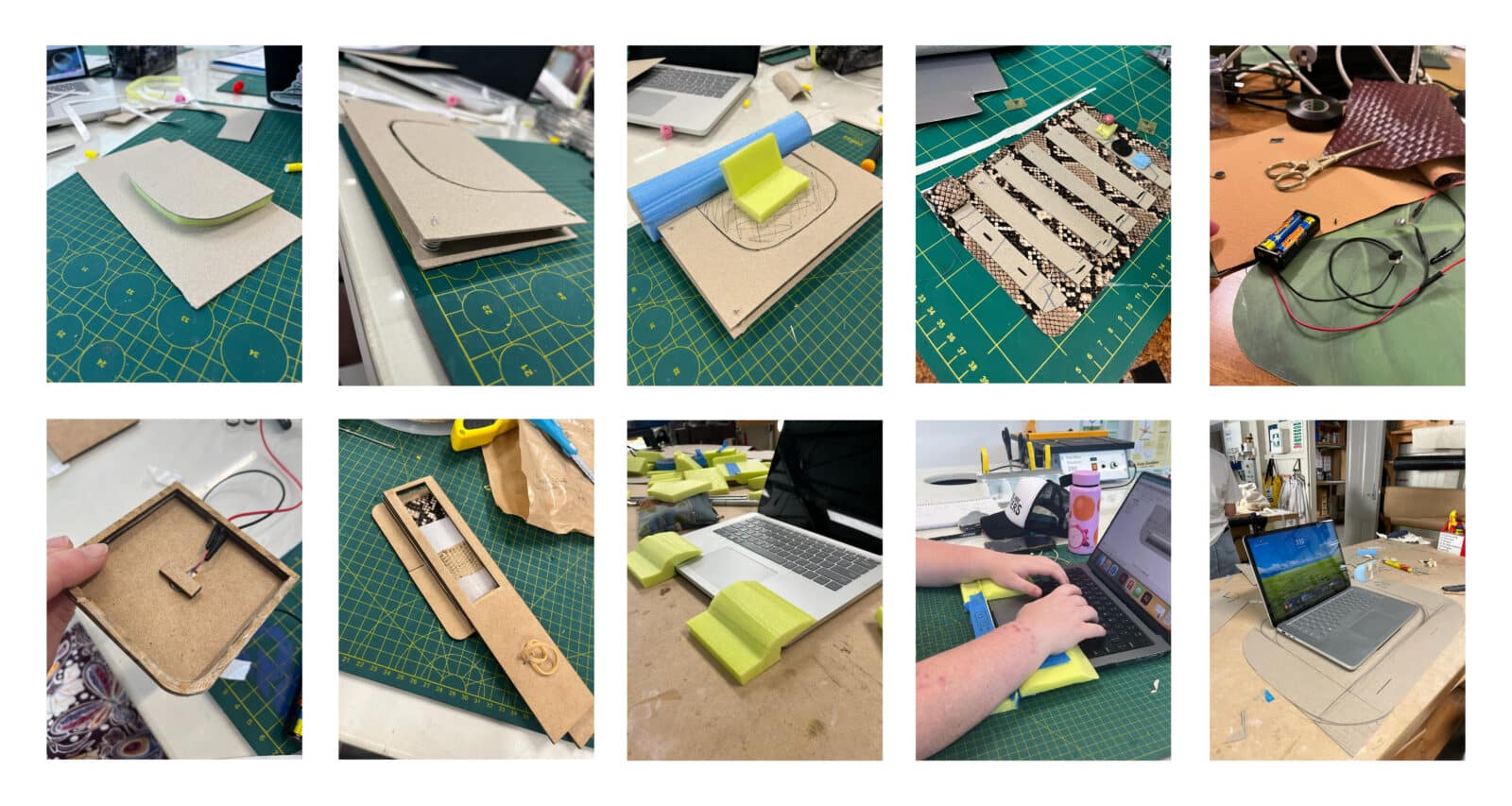 Collage of design development.