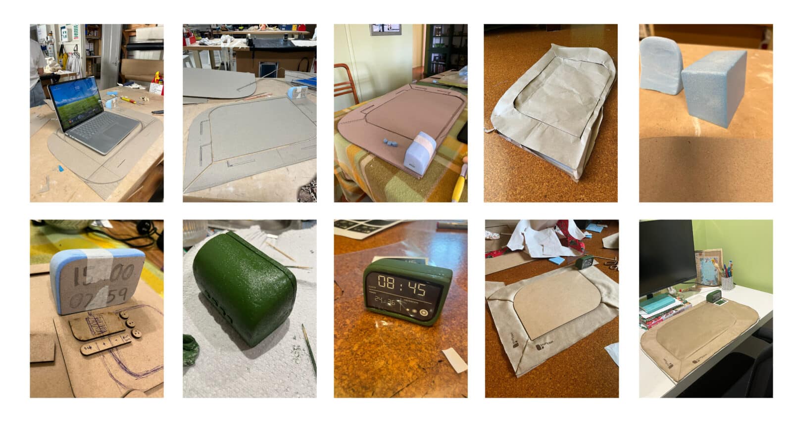 Collage of fabrication of final prototype.