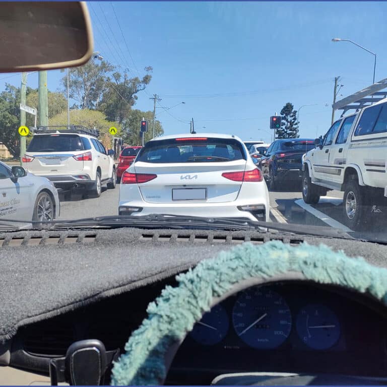 A car sitting in traffic
