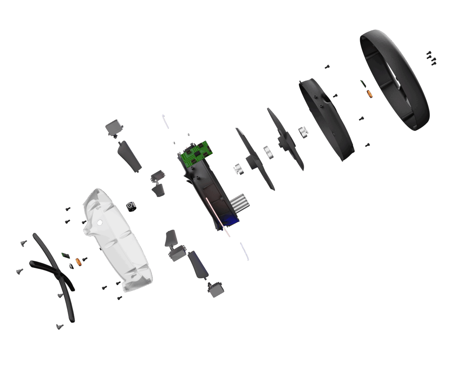 Exploded view of HALO drone.