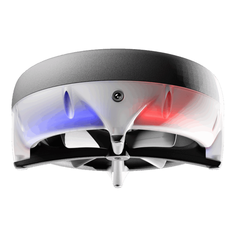 Front view of HALO drone, showcasing emergency lighting.