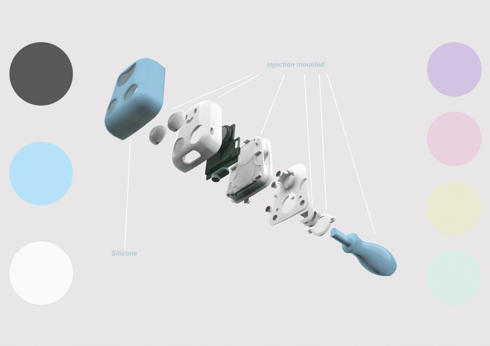 The assembly primarily utilises snap-fit connections, aligning with principles of design for disassembly and sustainability. With an estimated production cost of approximately five Australian dollars, Ban Ban presents a highly affordable solution compared to existing market alternatives.
