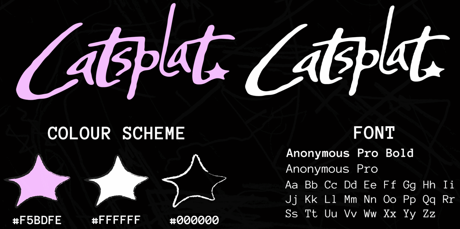 Catsplat style guide, logo, colour scheme and fonts