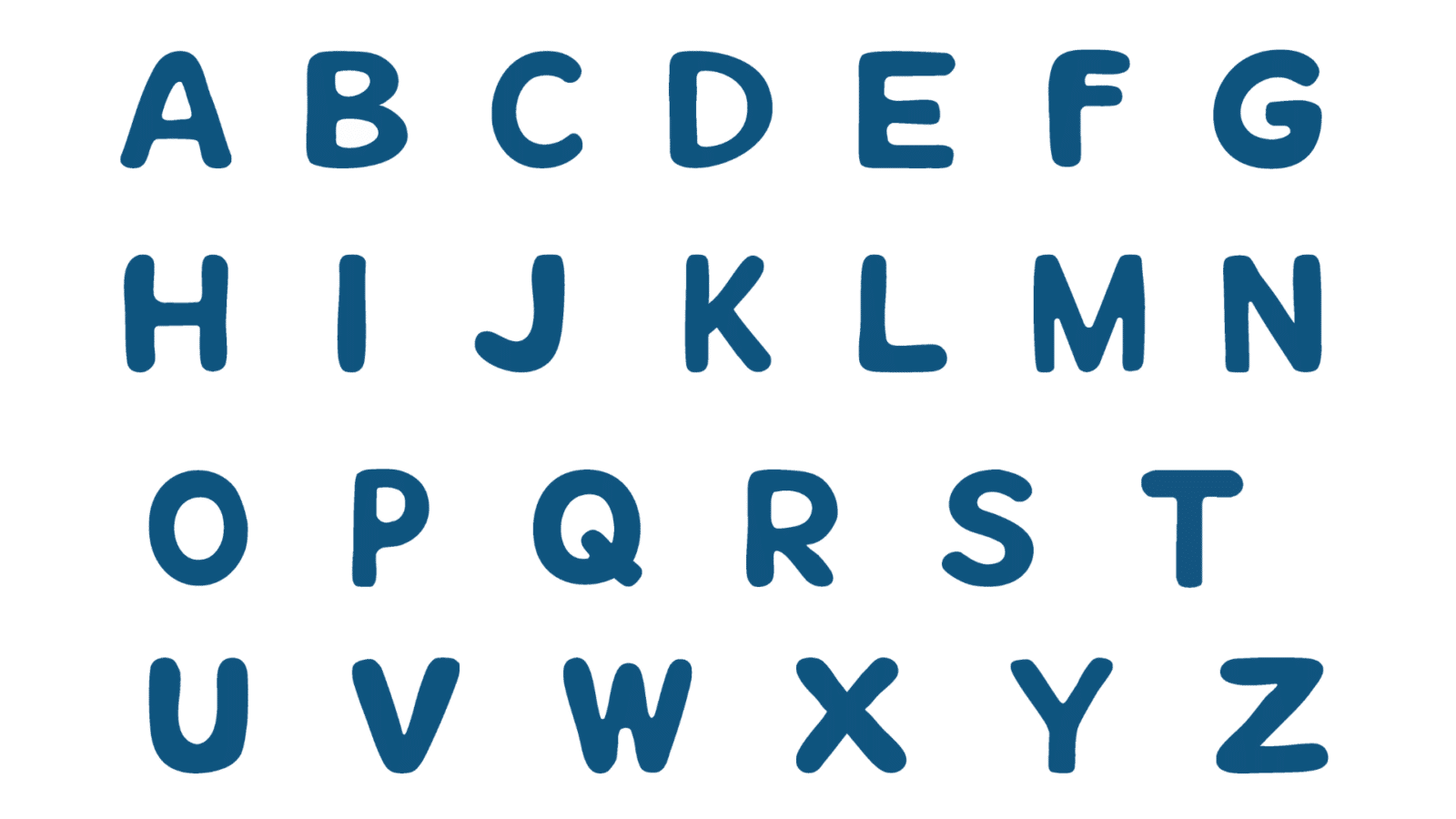 Upper-case custom Moodlings alphabet 