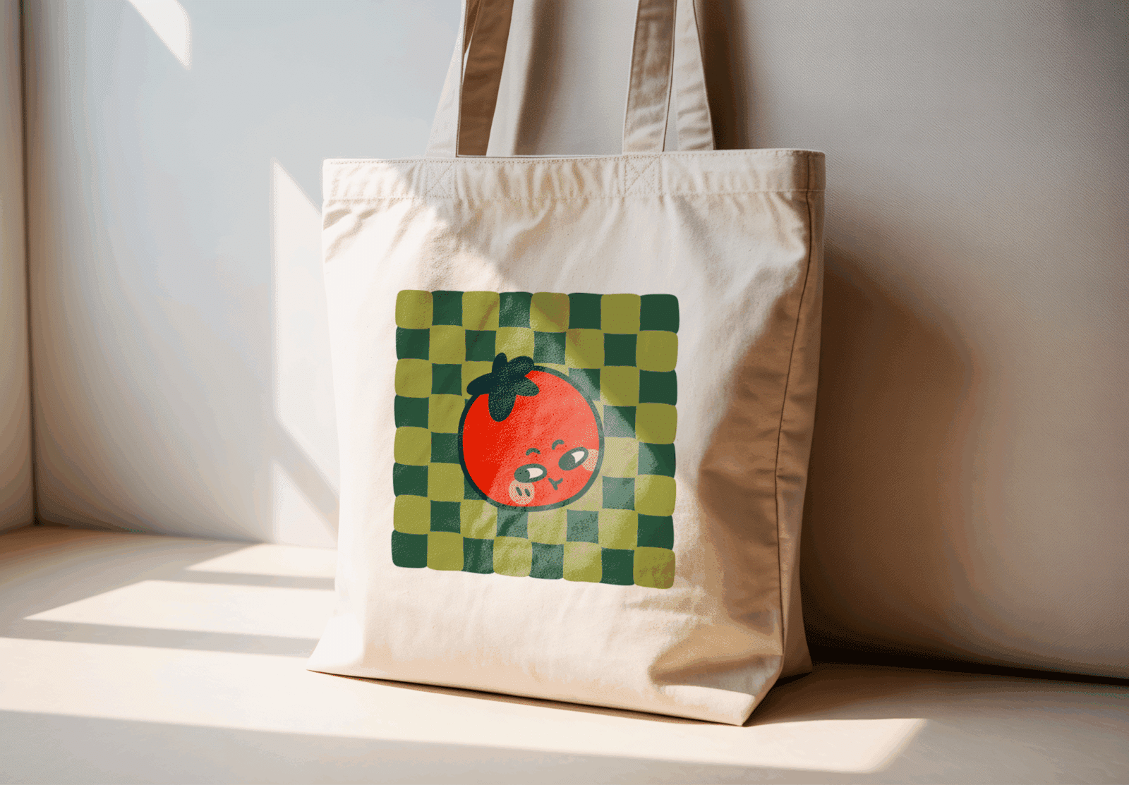 tote bag mockup with Tipsy Tins logo artwork.