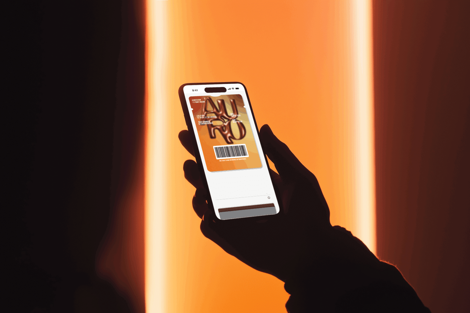 Digital ticket in persons hand for club entrance