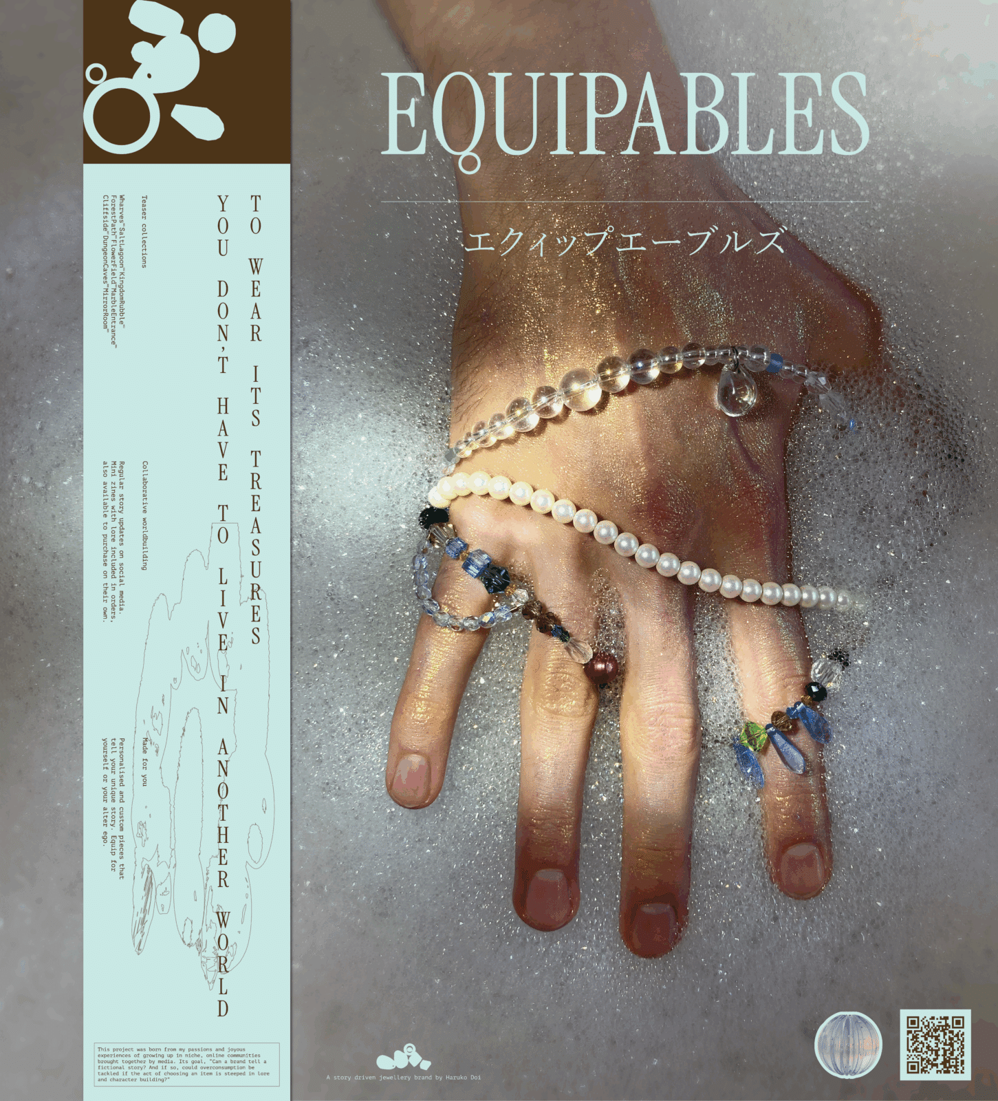 Poster of hand wrapped in jewellery and obi strip design