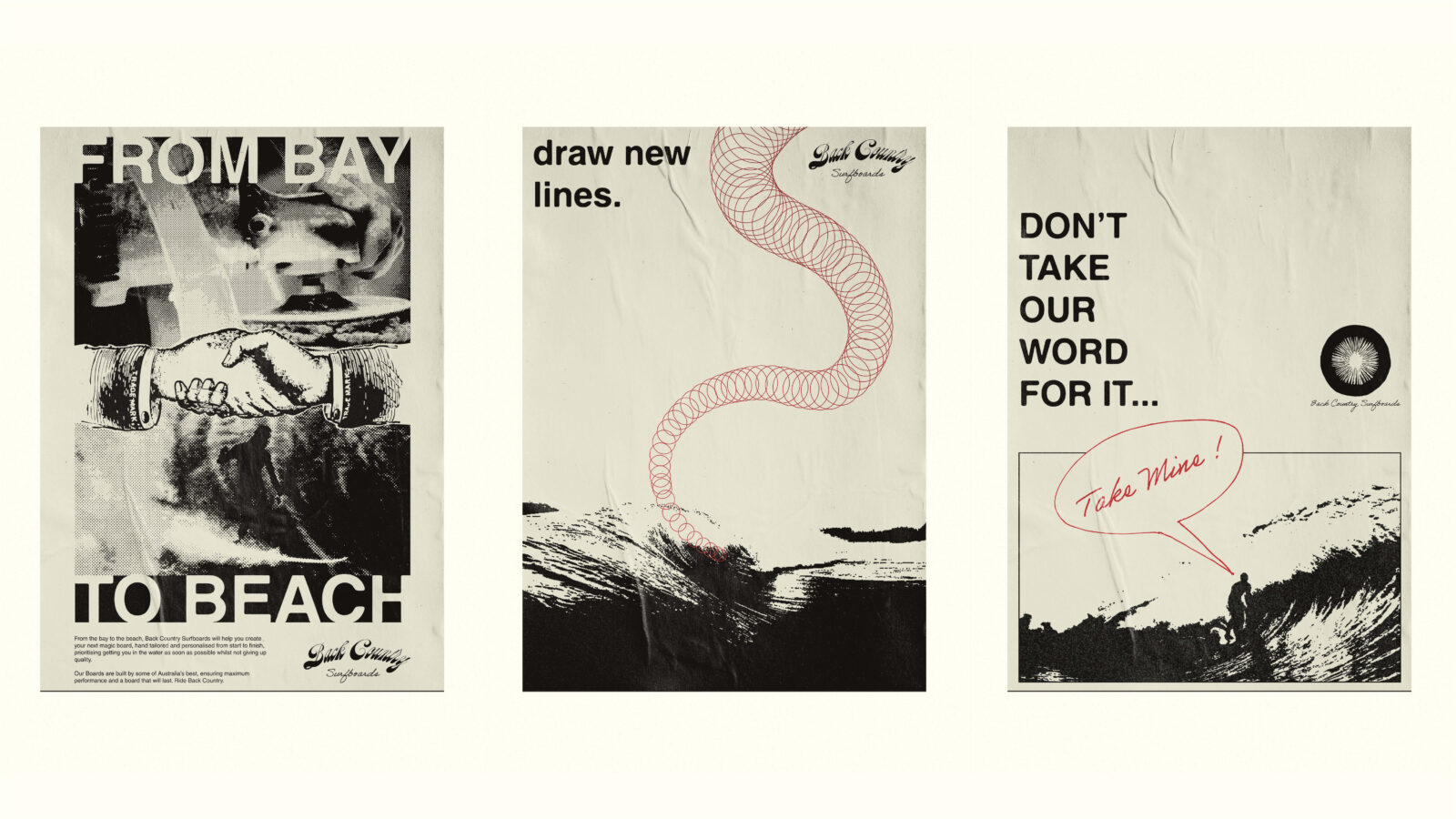 Three poster mockups.