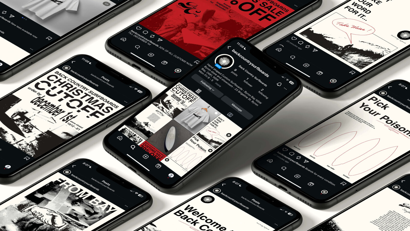 Instagram page mockups.