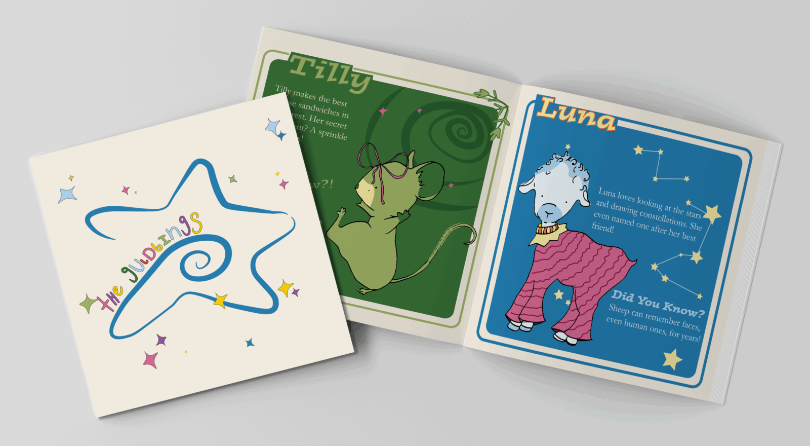 Mockup of character pamphlet.